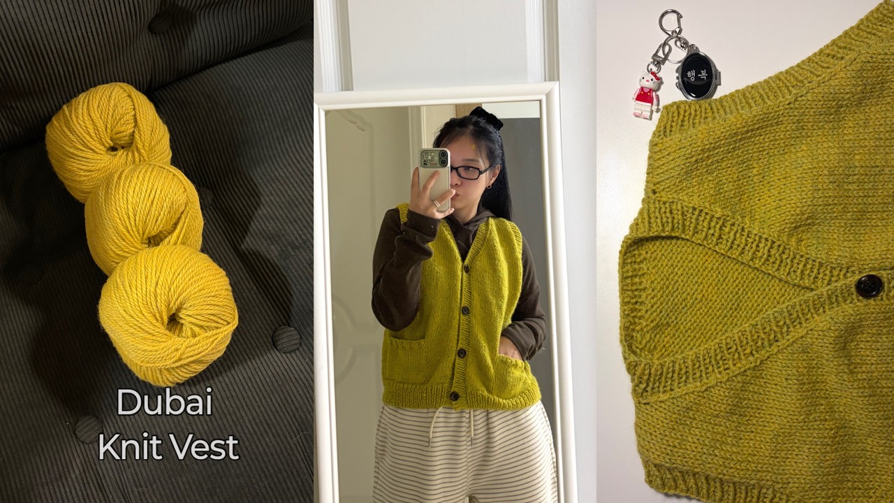 [knittingㅣ두바이 쫀득한 니트 조끼 가디건 💚🤎]