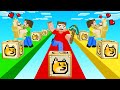 MINECRAFT 1v1v1 RACE With DOGE LUCKY BLOCKS!