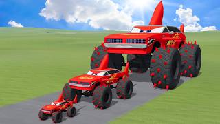 Big Small Shark Monsters Lightning Mcqueen Vs Trains Thomas Beamng.drive