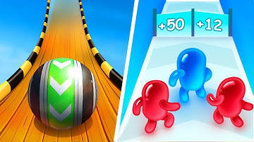 Sky Rolling Ball 3d  VS Join Blob Clash - All Level SpeedRun Gameplay Android,iOS - Best Games