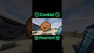 I Built a Pixel art Cookie! #minecraft #minecraftshorts #minecraftbuilding #cute #cozy #cookies