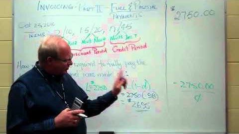 Business Math 1 - Invoicing - Part 2 of 3 - Paying in Full