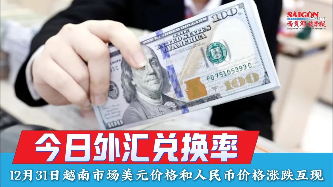 今日汇率：12月31日越南市场美元价格和人民币价格涨跌互现 Tỷ giá hôm nay 31/12: Giá USD và NDT tăng,  giảm trái chiều