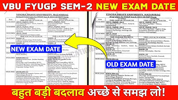 Big Update 📢 Vbu Sem-2 New Exam date 📅 Published 😱