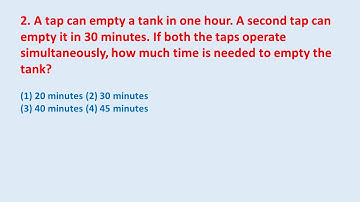 2. A tap can empty a tank in one hour. A second tap can empty it in 30 minutes. If both || edu214