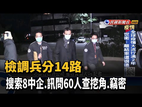 檢調兵分14路搜索8中企　訊問60人查挖角、竊密－民視新聞