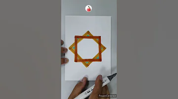 طريقة رسم نجمة اسلامية وكتابة حرف داخلها 
