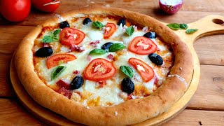 بيتزا المطاعم بجميع اسرارها وبعجينة قطنية وهشة مع صلصة البيتزا بطريقة احترافية #بيتزا #pizza #صلصة