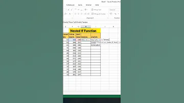 Nested If Function Excel 