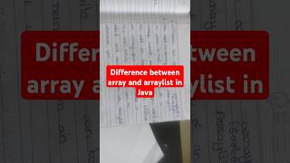 difference between array and arrayList  #java #array #arrayList #shorts #youtube #interview #coding