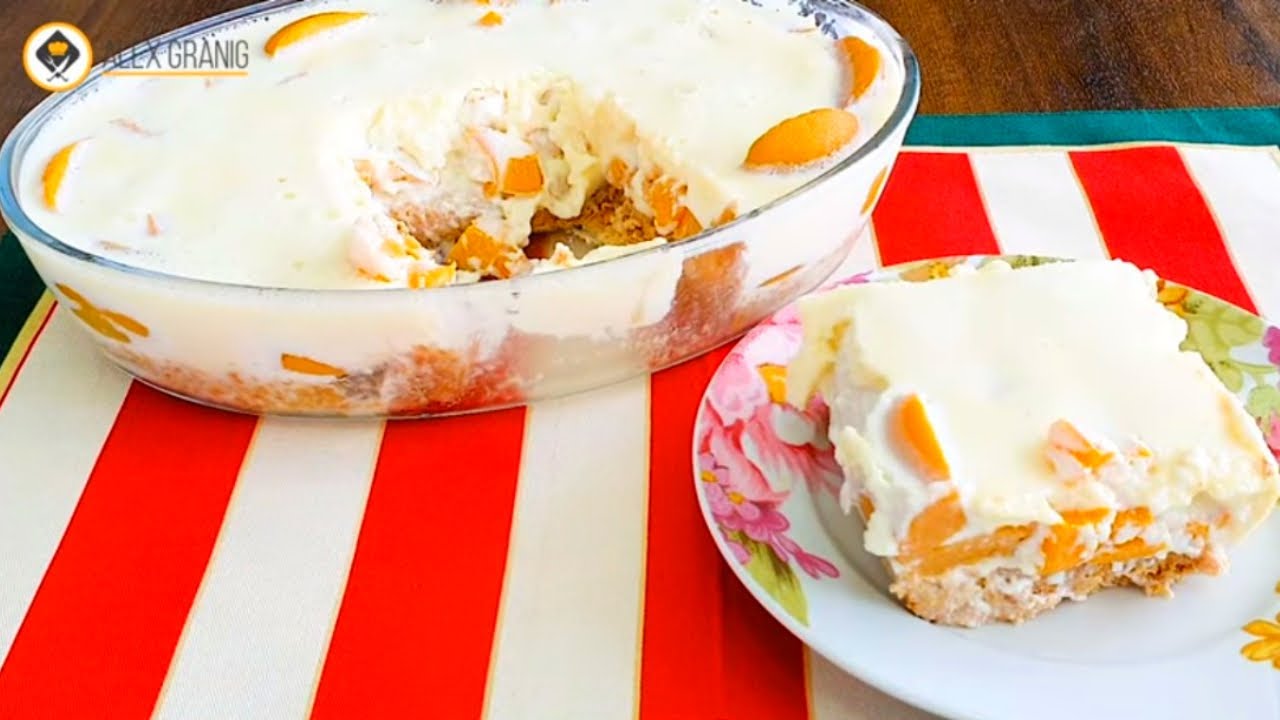 TORTA DE PÊSSEGO NA TRAVESSA PARA O NATAL E ANO NOVO!