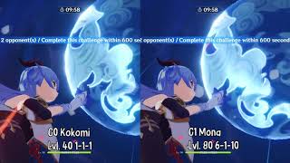 Kokomi x Ganyu vs Morgana in Spiral Abyss 12-3-1 (2 seconds difference)