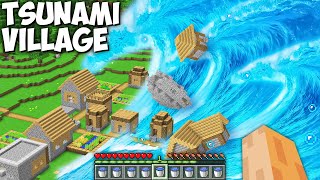 This is Mega TSUNAMI in Minecraft VILLAGE !!! Secret Trap for Apocalypse Challenge !!!