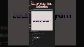 Water Wave Text Animation HTML CSS #shorts