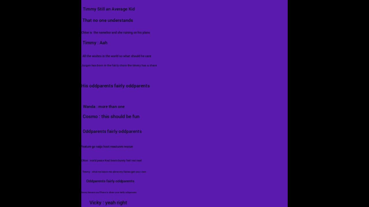 fairly odd parents characters lyrics