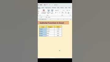 How to use Subtotal Function in Excel 🧩 #shorts #excel