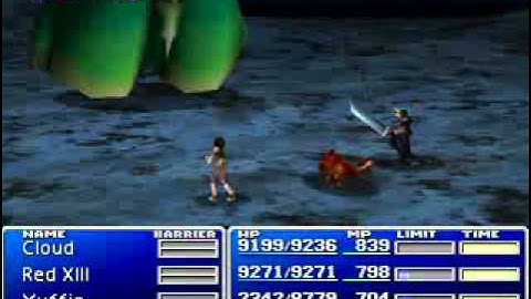 Final Fantasy VII Beating Emerald Weapon Enemy Skill MATERIA Only Challenge Part 1/2