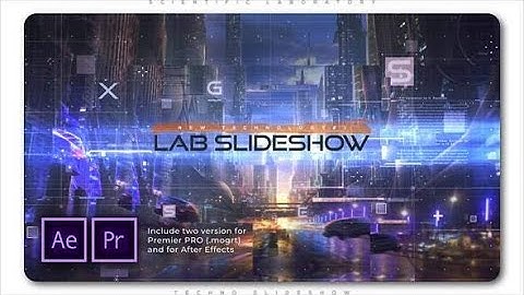 Premiere Pro Template: Scientific Laboratory Techno Slideshow + Free Font