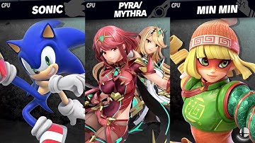 Super Smash Bros. Ultimate - Sonic vs Pyra/Mythra vs Min Min