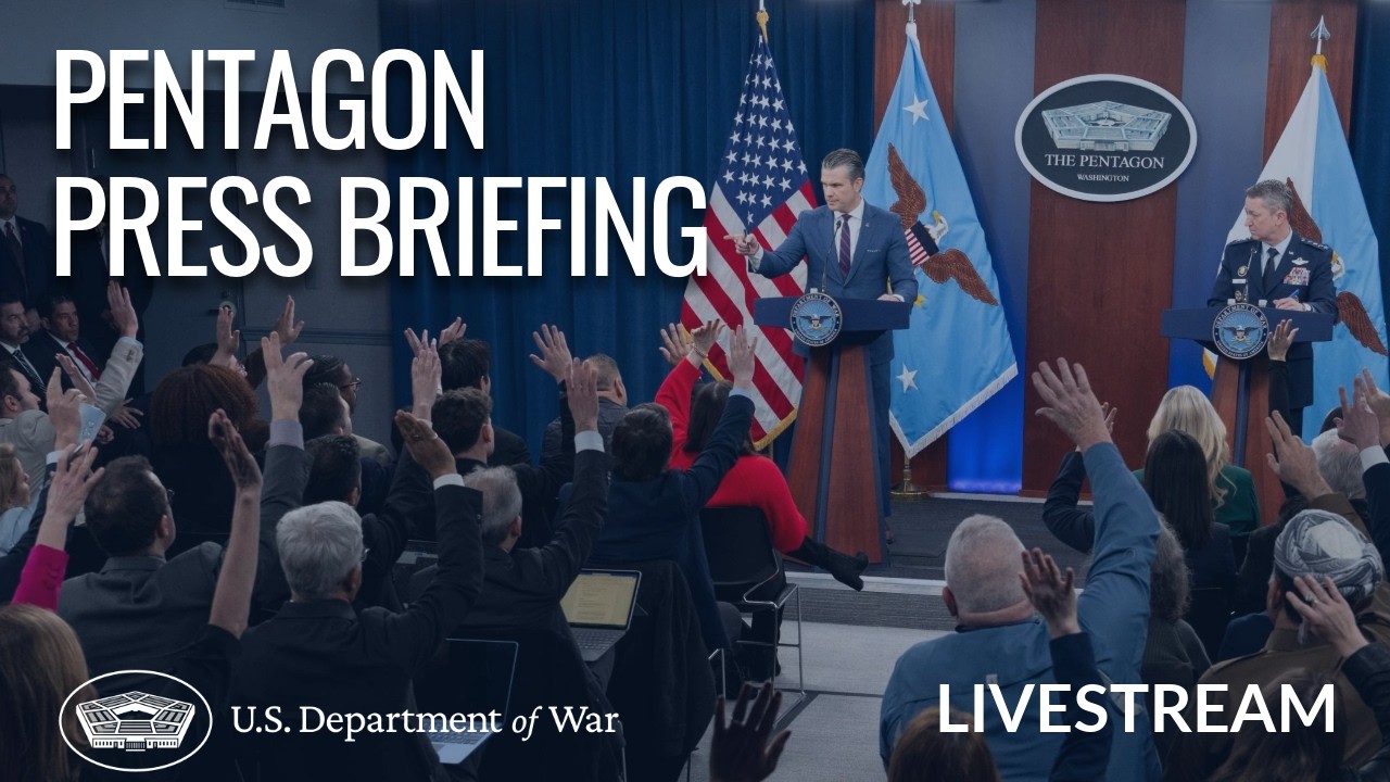 LIVE: Secretary of War and CJCS, Air Force Gen. Dan Caine, Hold a Press Briefing at the Pentagon.
