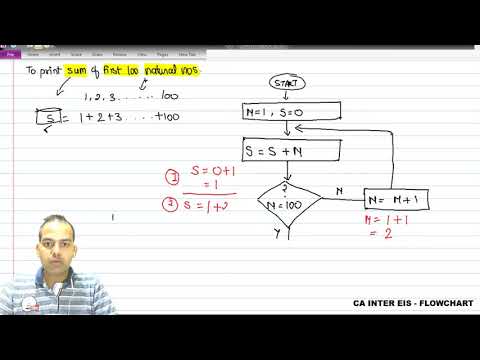 FLOWCHARTS - Sum Of First 100 N Nos 6/10 - YouTube