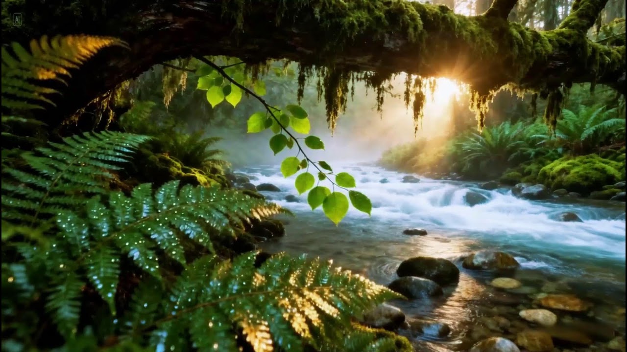 Gentle Stream Sounds, Birds Chirping, Forest Sounds for Sleep, Study, Focus