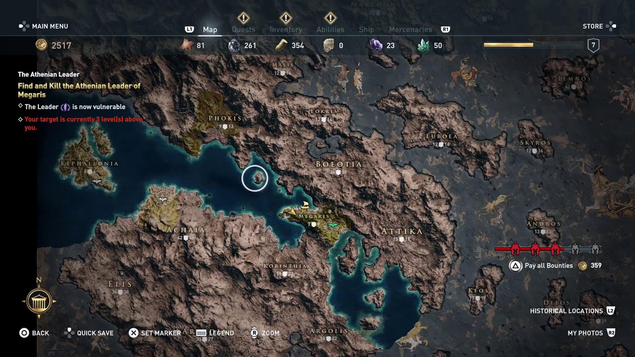 Интерактивная карта ассасин крид одиссея на русском