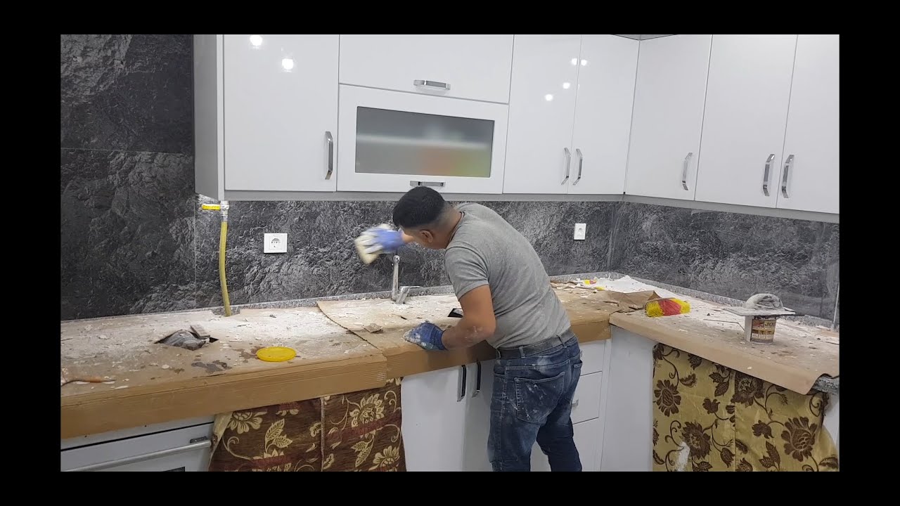 Buyuk Ebat Granit Tezgah Ustu Doseme Fayans Kalebodur Ceramics Kalekim Kyk Weber Granit Youtube