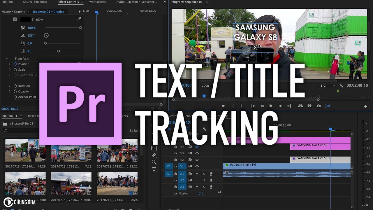 Premiere Pro Text / Title Tracking Tutorial by Chung Dha ...