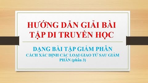 Bài tập xác suất thu được giao tử có nst năm 2024