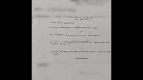 TS DEGREE examination BS.c(4th semester 2022) FUNDAMENTAL OF PYTHON