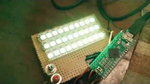 Teensy 2++ with Pixelcontroller on test rig