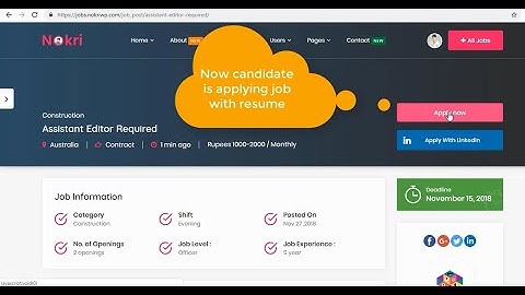 How to post a job and how candidate apply with resume or via linked-in in Nokri Theme