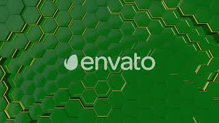 Hi-Tech Green Hexagones Reflection Background