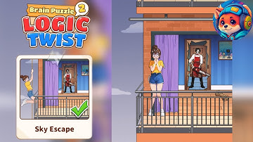 Brain Puzzle 2: Logic Twist Level SKY ESCAPE help her escape downstairs | Walkthrough & Solution