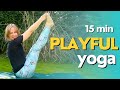 15 min yoga flow  playful  creative vinyasa with twists  balance