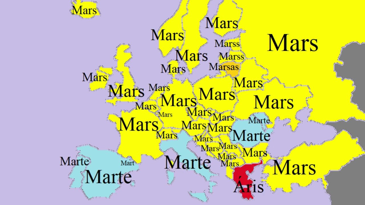 Планеты | Сравнение европейских языков