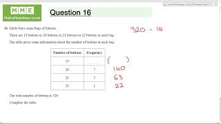 Edexcel June 2018 Paper 2 Foundation Q16