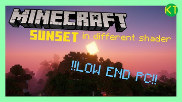 Minecraft sunset in different shader packs