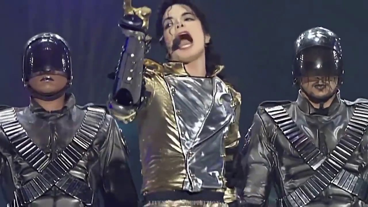 Michael Jackson with drummer Jonathan Moffett They Dont Care About Us  Munich 1997