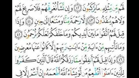 036 سورة يس من الاية 41 إلى 47