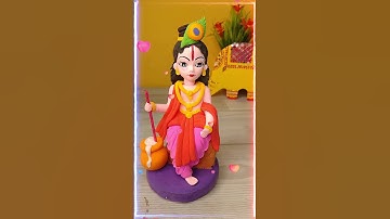 Beautiful DIY Makhan Chor Krishna Idol with Super Clay | Joy Shree Krishna #shorts #youtubeshorts