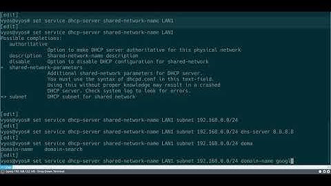 vyos | настройка dhcp server