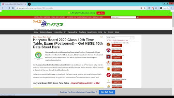 HBSE Board Class 10th 2020 Exam Dates (Postponed) - Check Here Complete Schedule