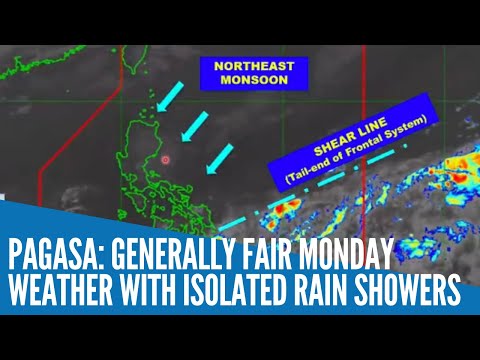 Pagasa: Generally fair Monday weather with isolated rain showers