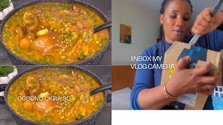 CookingVlog:how to cook ogbono okra soup// inbox my vlogs camera ￼with me #cooking #inbox