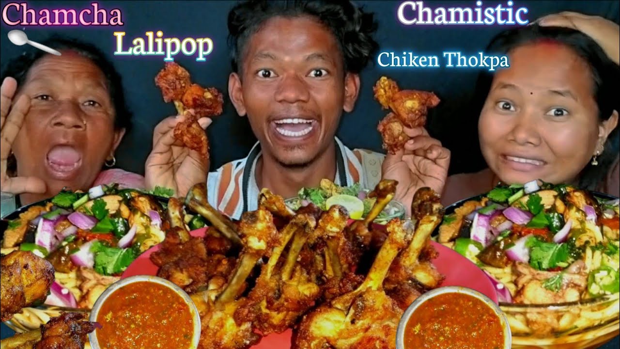 Chiken Lalipop With Thukpa Challenge || Time 2 Minute || Dami Challenge Bhayo
