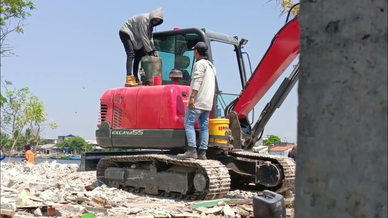 excavators move materials and refuel YouTube