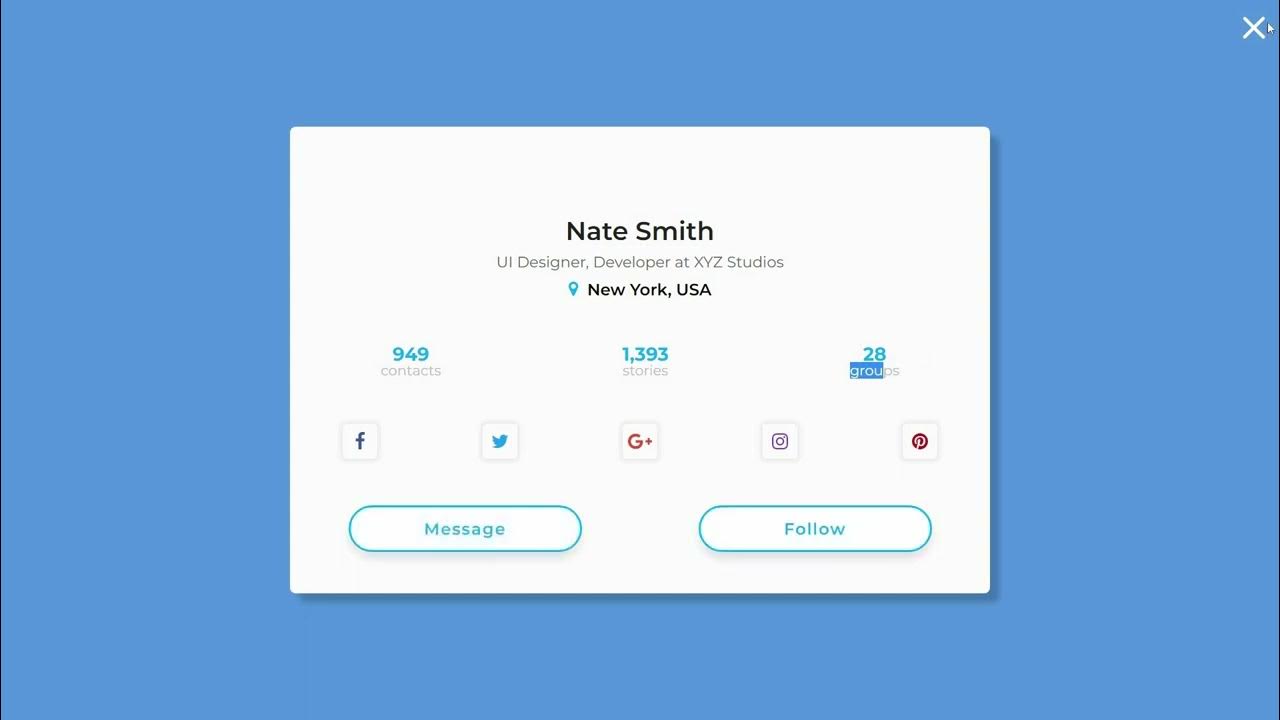 Profile Card in CSS | Free Source Code | Animated Profile Card UI ...