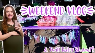 Pregnant Mama Weekend Vlog &amp; Twin Baby Shower! 💜💜 || Andrea Shaenanigans